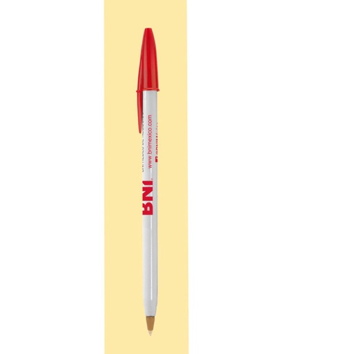 PLUMAS BIC CON LOGO DE BNI COLOR ROJO 