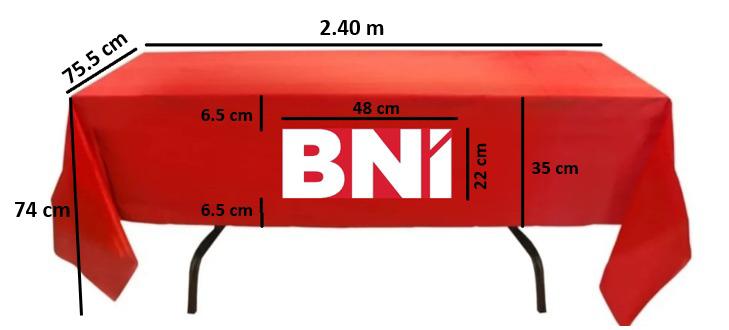 MANTEL BNI ROJO CON LETRAS BLANCA